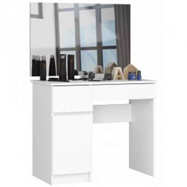 Toaletní stolek se zrcadlem P-2/SL levá - bílá