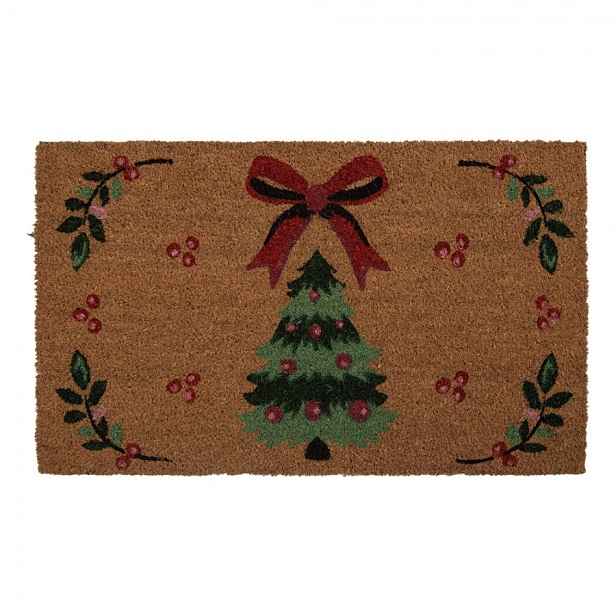 Vánoční kokosová rohožka se stromečkem Christmas Harmony - 75*45*1 cm Clayre & Eef