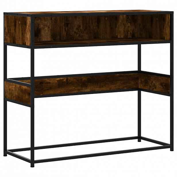 vidaXL Konzolový stolek kouřový dub 90x35x80 cm kompozitní dřevo