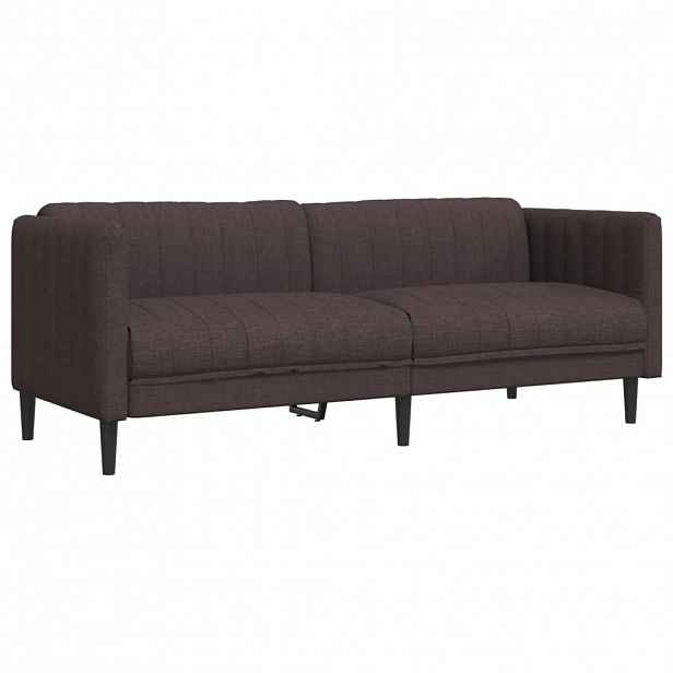 vidaXL Pohovka 3místná tmavě hnědá textil