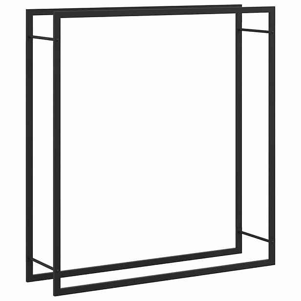 vidaXL Stojan na palivové dřevo matný černý 110x28x116 cm ocel