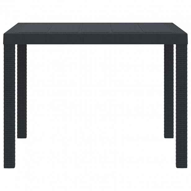 vidaXL Zahradní stůl Antracit 100 x 100 x 73 cm polyratan
