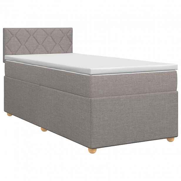 vidaXL Postel boxspring s matrací s čelo Taupe 80 x 200 cm Textil
