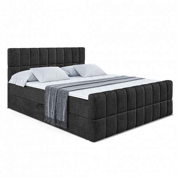 ALTDECOR AMERICKÁ postel MIAMI-Z – 200 x 200 cm – H4 – černá
