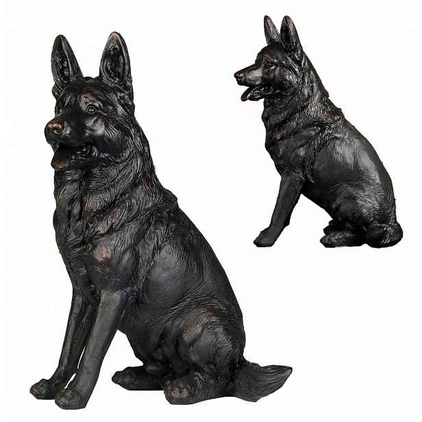 Figurka Pes Schafer dekorativní černá ozdoba dekorace do obývacího pokoje 22 cm