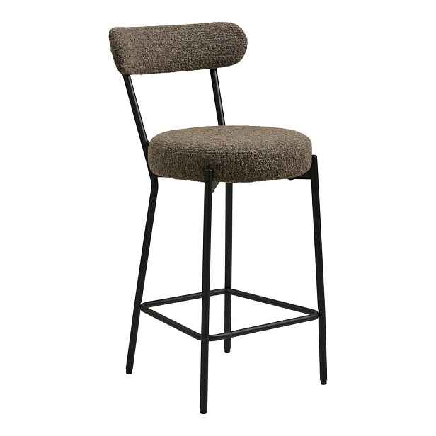 Hnědá čalouněná barová židle (výška sedáku 65 cm) Badalona – House Nordic