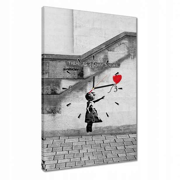 Hodiny 40x60 Banksy Holčička Hope