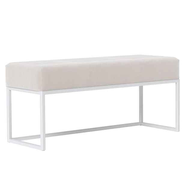 Idohome SEDACÍ LAVICE PURE 90 cm, kovový rám, bílá / krémová