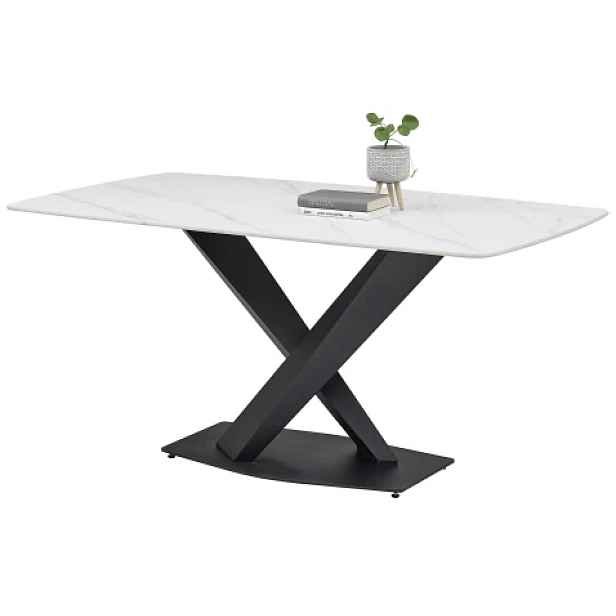 Jídelní stůl Ventura 180x90 cm, imitace bílého mramoru