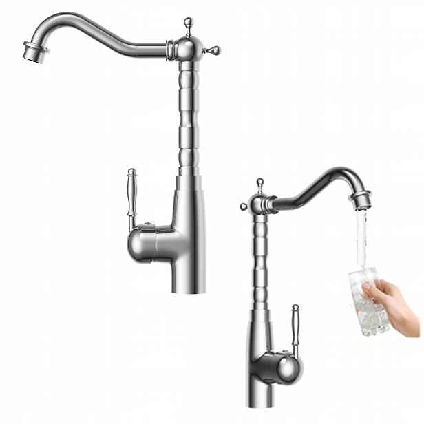 Kuchyňská baterie retro chrom pro dřez, jednopáková, stojanová baterie