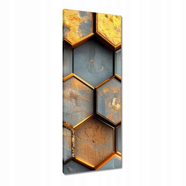Obrazy 40x100 Zlaté hexagonální dlaždice