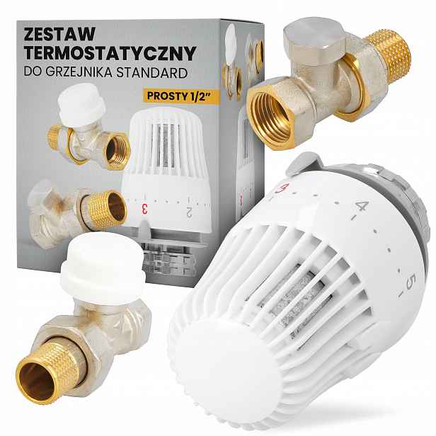 Sada Termostatický Ventil Radiátor Jednoduchý Knoflík Hlavice Radiátor Bx