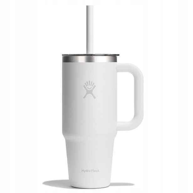 Termohrnek Hydro Flask 24 oz 710 ml s uchem a brčkem, bílý