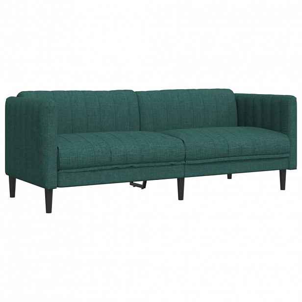 vidaXL Pohovka 3místná tmavě zelená textil