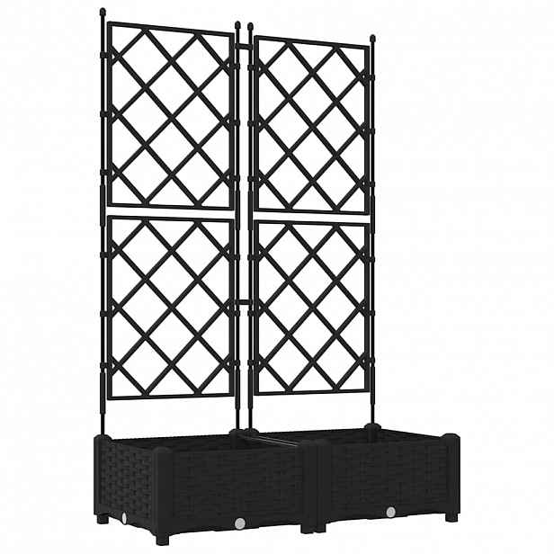 vidaXL Zahradní pěstebník 2 ks Černá 80 x 40 x 125,5 cm PP