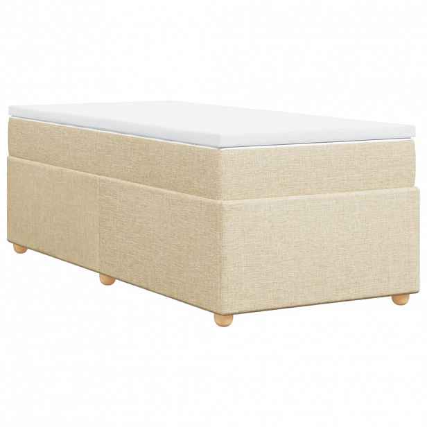 vidaXL Box spring postel s matrací krémová 80 x 200 cm textil