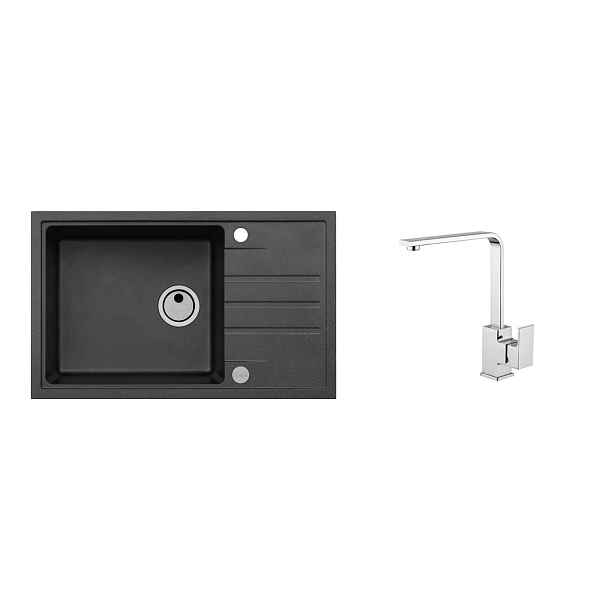Alveus SET ALVEUS INTERMEZZO 130/91+BATERIE RENO obdélníkový granitový dřez 780 x 480 mm v setu s baterií