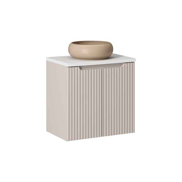 Comad Závěsná skříňka Nova Cashmere Wiki I s deskou 60 cm kašmírová/bílá