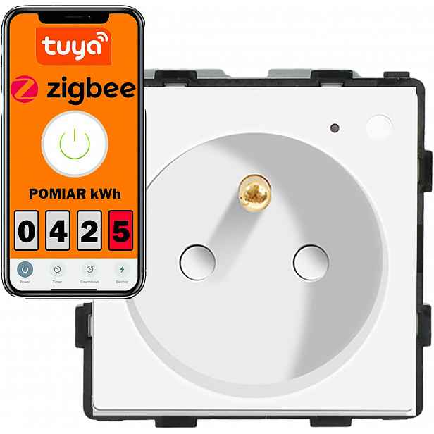 Modul Zásuvka Inteligentní Zásuvka Kolíkem Bílá ZigBee Měření Energie 1F