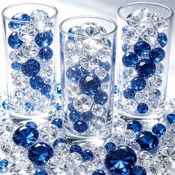 TEMU 319 ks velkých akrylových výplní do váz s imitací diamantů, vhodné pro domácí svatební dekoraci stolů, umělé diamanty pro středové dekorace,