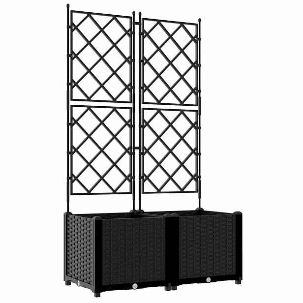 vidaXL Zahradní pěstebník 2 ks Černá 80 x 40 x 143 cm PP