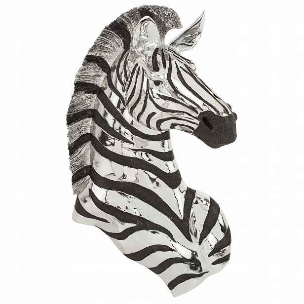 zebra hlava stříbrná černá Nástěnná dekorace