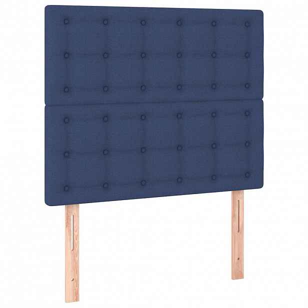 vidaXL Čelo postele modré 90x5x118/128 cm látkové