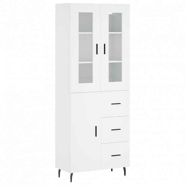 vidaXL Skříň highboard bílá 69,5 x 34 x 180 cm kompozitní dřevo