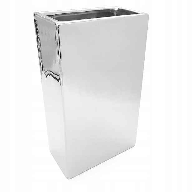Keramická Váza Na Květiny Stříbrná Vysoká Velký Keramický Flakon 35 cm