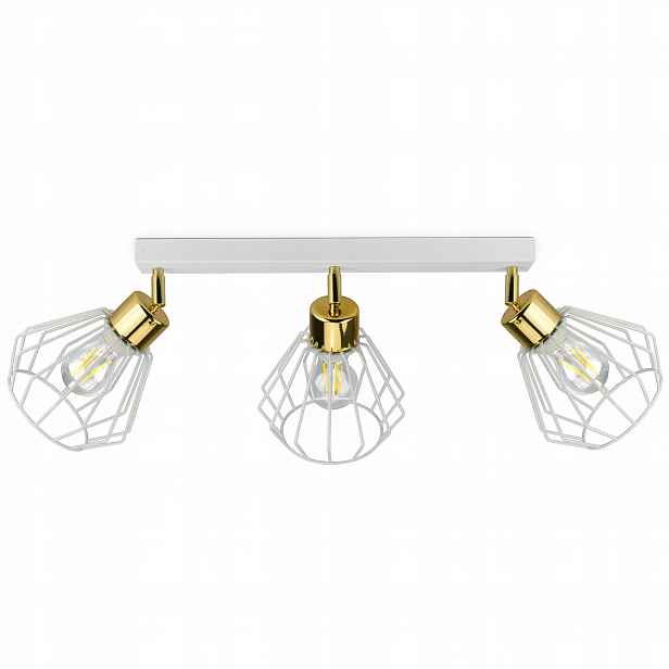Lampa Stropní Svítidlo Lustr Loft Drátěný Bílý Zlatý