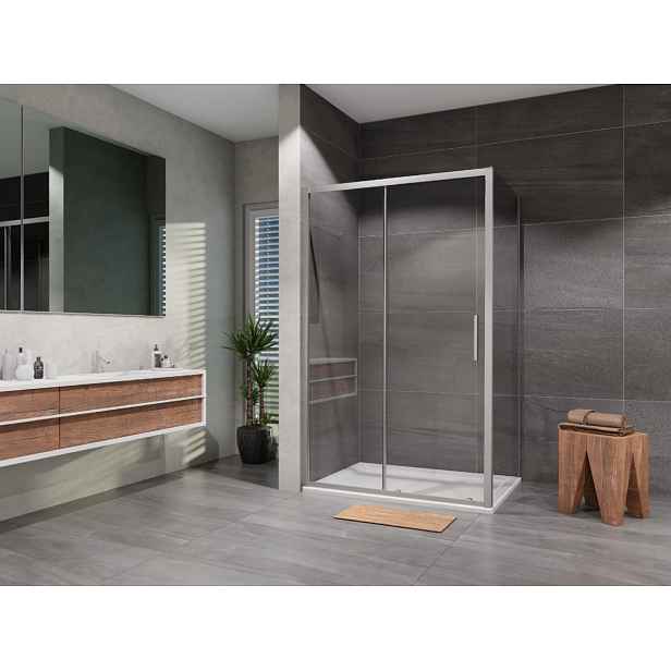 Sprchový kout obdélník posuvný Vati 1400x800, chrom, matné sklo