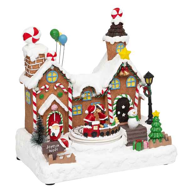 Vánoční Scéna Továrna Na Dárky 23,2 X 24,5 CM Pohyblivá Se Zvukem