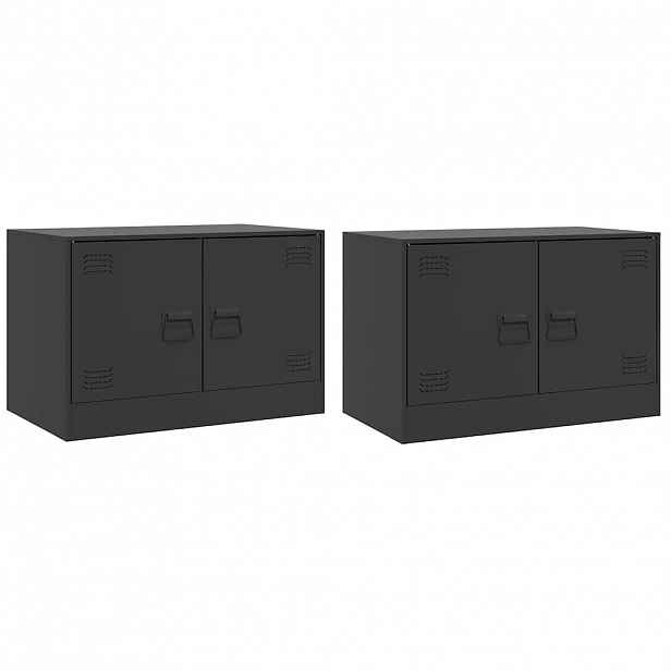 vidaXL TV skříňky 2 ks černé 67 x 39 x 44 cm ocel