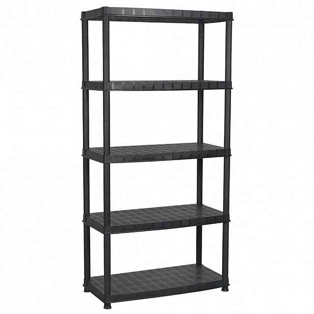 vidaXL Úložný regál 5patrový černý 85 x 40 x 185 cm plast