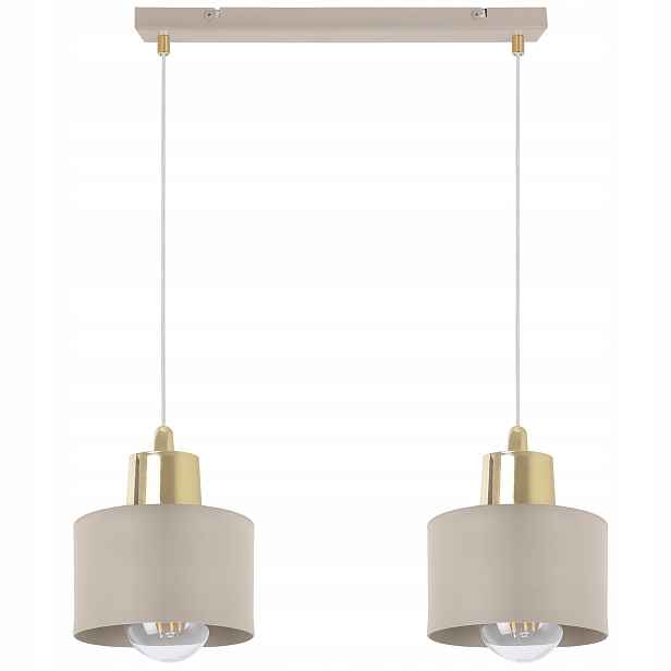 Závěsná Stropní Lampa Lustr Panta Béžová Dvojitá Kovová Do Kuchyně