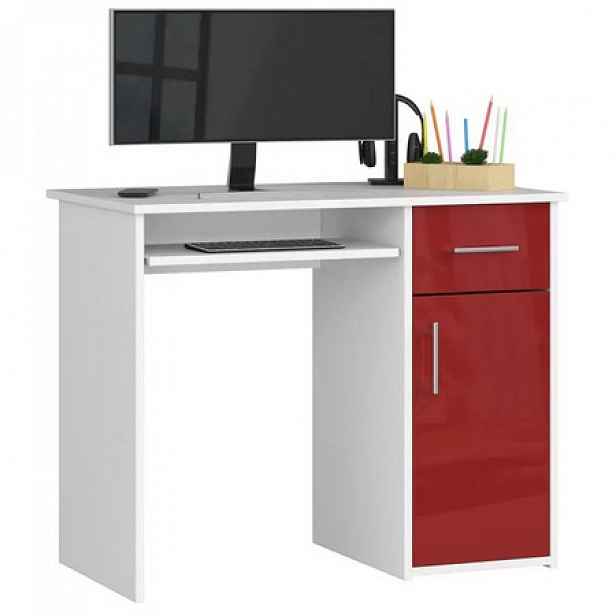 Počítačový stůl PIN lesklý červený