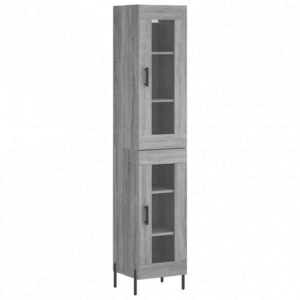 vidaXL Skříň highboard šedá sonoma 34,5 x 34 x 180 cm kompozitní dřevo