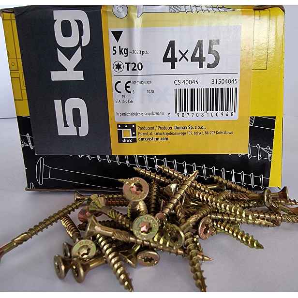 Tesařské Vruty Do Dřeva 4x45 Kuželové 5kg!!!