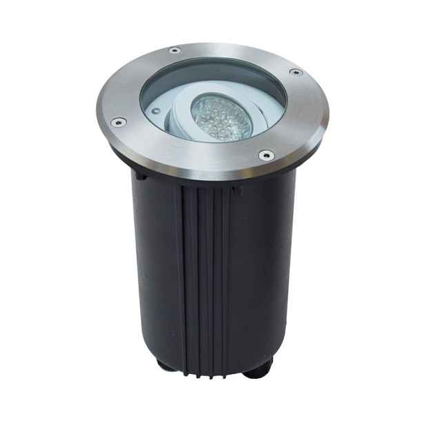 Lampa nájezdová zemní lampa nastavitelná stříbrná kulatá IP67 GU10 Su-ma