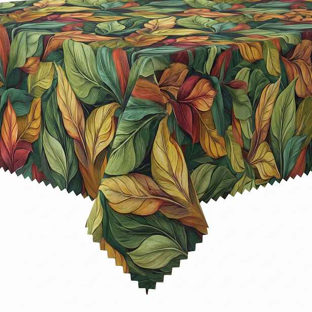 Odolný Proti Skvrnám Na Stůl Dekorativní Tlustý Barevný V Listech 350 X 120 cm