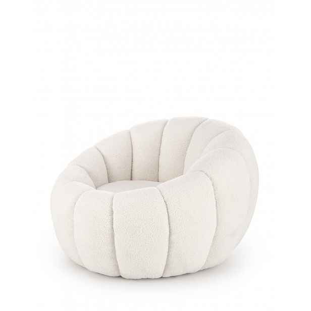 Relaxační křeslo Gaspar, krémové, bouclé