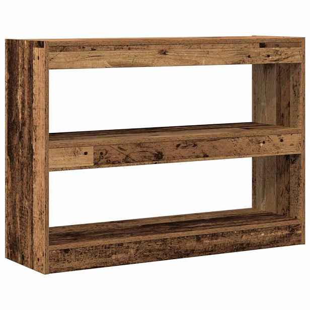 vidaXL knihovna 2 úrovní 100 x 30 x 72 cm Kompozitní dřevo Staré dřevo