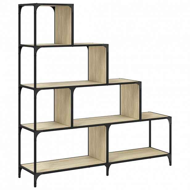 vidaXL Knihovna se 4 schody dub sonoma 139 x 33,5 x 149 cm kompozit