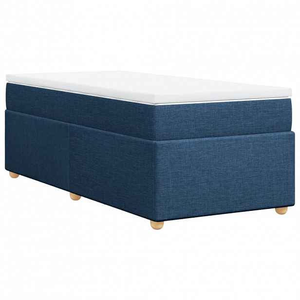 vidaXL Box spring postel s matrací modrá 80x200 cm textil