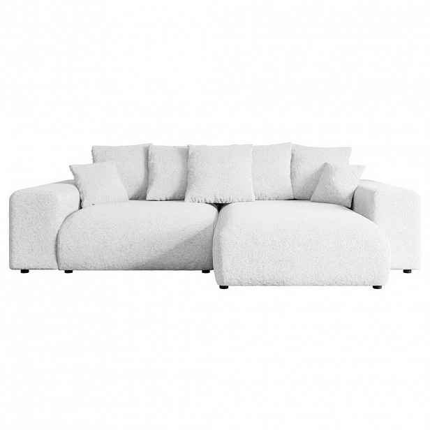 ALTDECOR ROHOVÁ SEDACÍ SOUPRAVA s otomanem vpravo ESKAR-L 266x176x72 bílá buklé