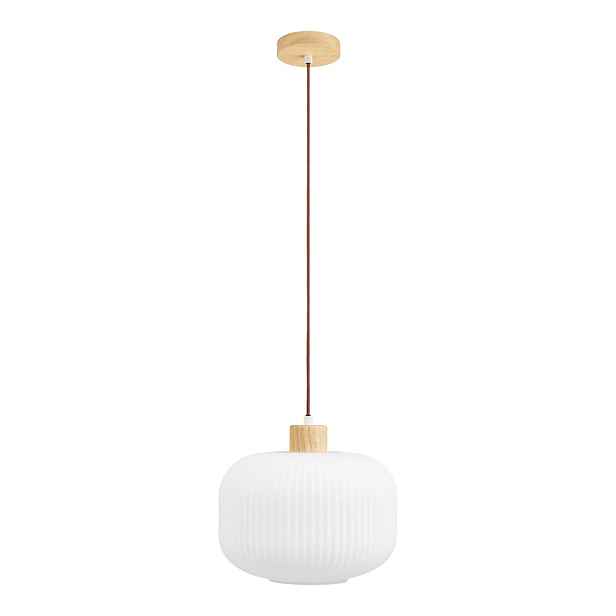 Bílé závěsné svítidlo se skleněným stínidlem ø 30 cm Argalo – House Nordic