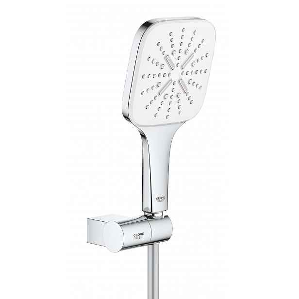 Grohe Rainshower SmartActive Cube - Sada sprchové hlavice 130 9,5 l/min, 3 proudy, držáku a hadice, měsíční bílá 26588LS0