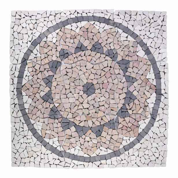 Mramorová mozaika, motiv slunce, 90 x 90 cm