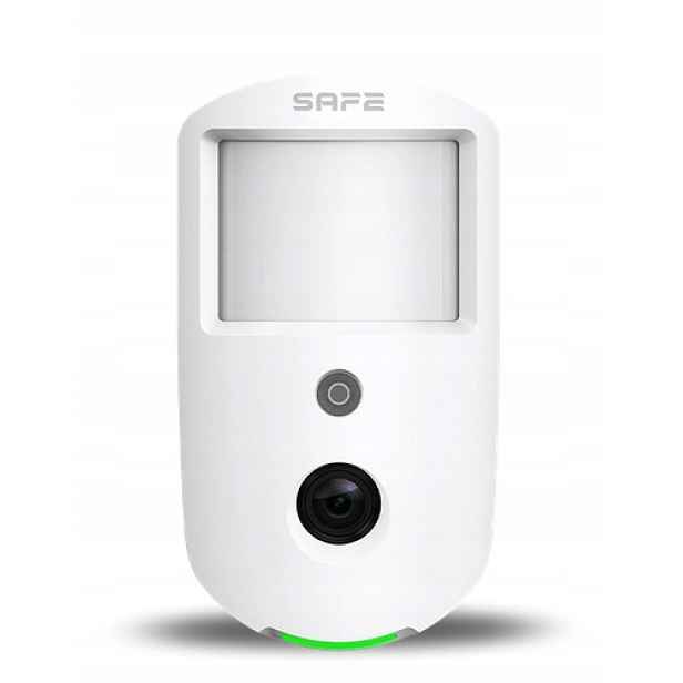 Safe Motion Cam, bílá Bezdrátový duální Pir detektor pohybu s fotokamerou