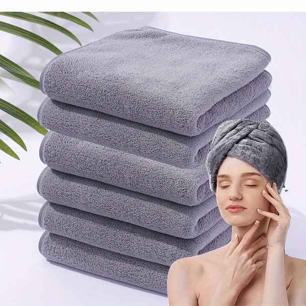 TEMU 4/6 ks Ultra absorpční ručníky z korálového fleecu, ručníky na sušení vlasů, koupelnové ručníky, ultra jemná tkanina, moderní minimalistický